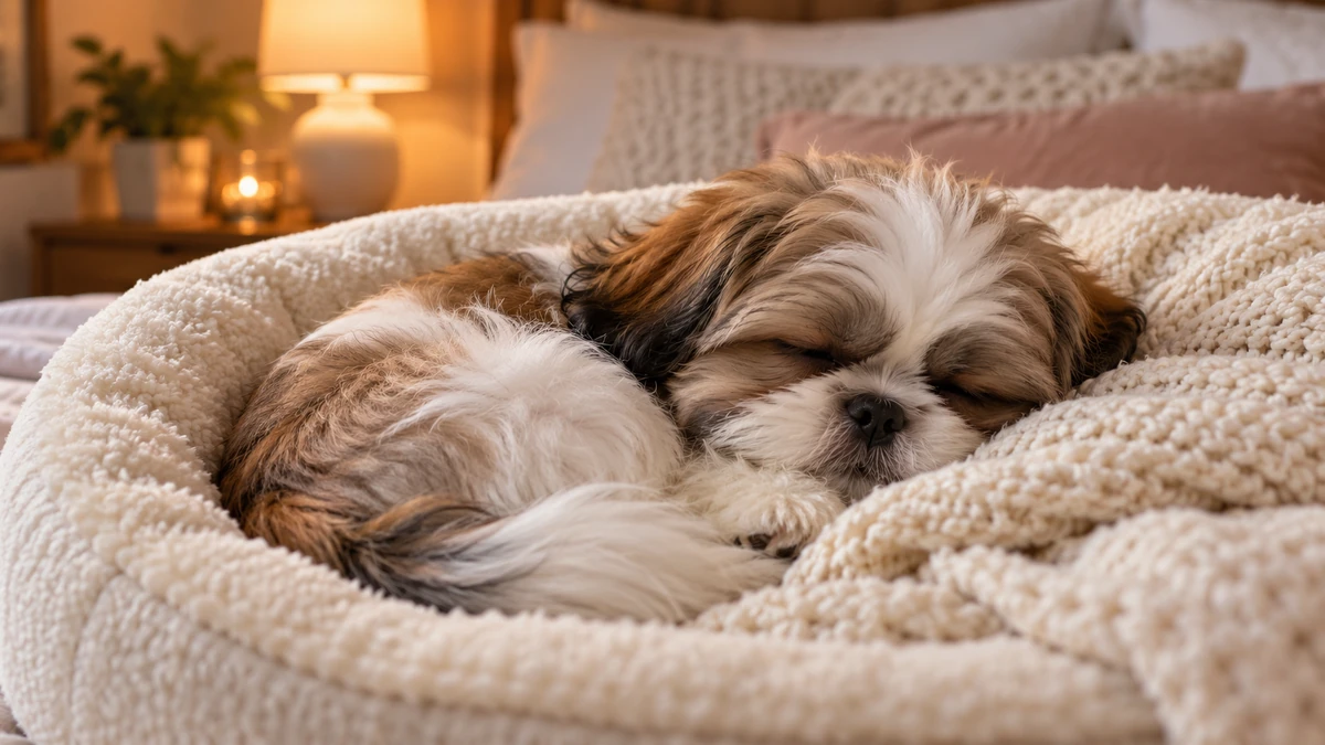 Shih Tzu ilan — uyuyan Shih Tzu yavru ilan fotoğrafı